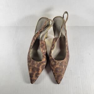 Bellini Molly 2 Classic Feminine Leopard Print Sling Back Kitten Heel Size 5 1/2
